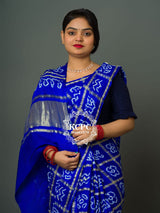 KcPc Latest Pure Gaji Silk Bandhani Ghatchola SareeRoyal Blue