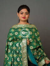 KcPc New Launch Jaipuri Bandhani Ghatchola Banarasi Dupattas Green