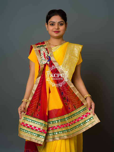 KcPc Rajasthani Semi Georgette Marwadi odhna stole ZHR