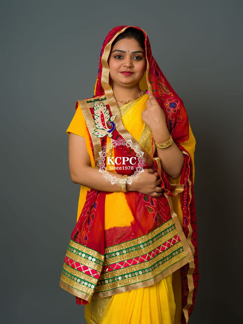 KcPc Rajasthani Semi Georgette Marwadi odhna stole ZHR