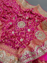 KcPc Latest New Pure Khaddi Georgette Neemzari Bandhej Gotapatti Work Dupatta AMT