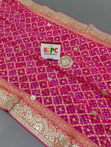 KcPc Latest New Pure Khaddi Georgette Neemzari Bandhej Gotapatti Work Dupatta AMT