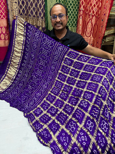 KcPc Special Pure Gaji Silk Bandhani Ghatchola Saree  Bengani