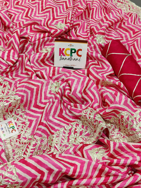 KcPc Exclusive New Lightweight Chinon Silk With Gotapatti Work Saree SNA