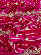 Leheriya Style saree in Tussar silk febric 
