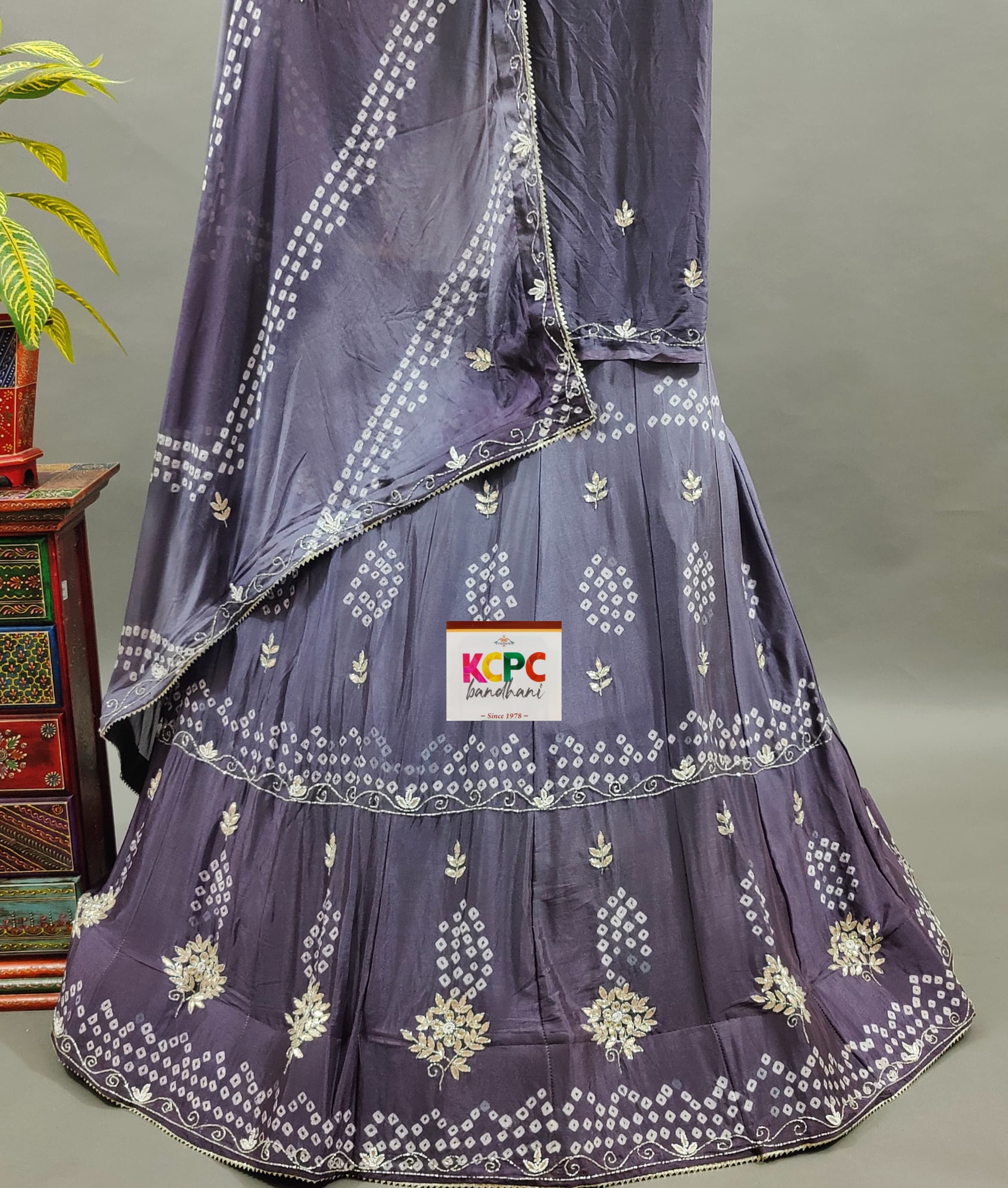 KcPc New Launch chinon silk with katdana Gotapatti Handwork