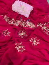  Diamond Chiffon saree is perfect for party wear