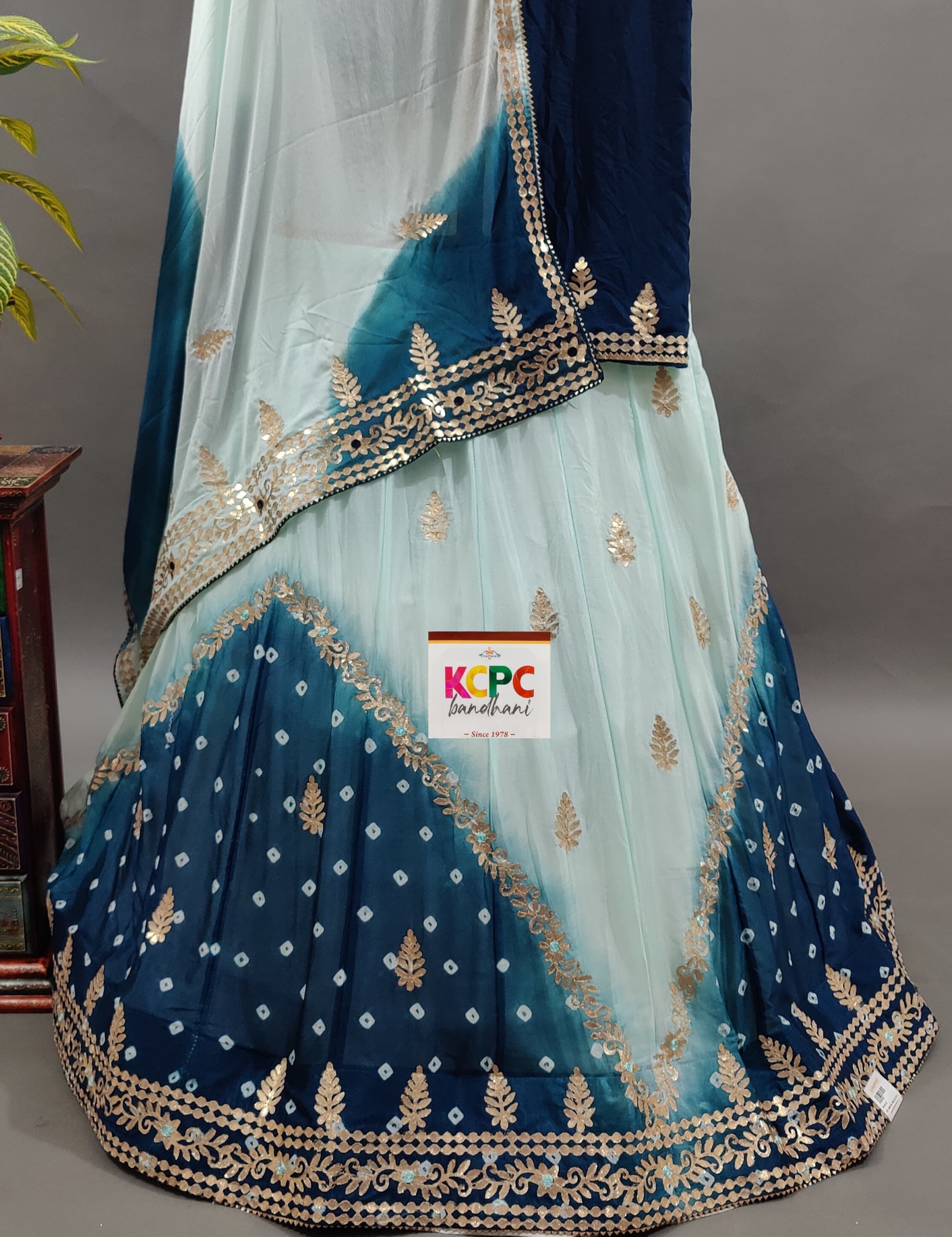 By Jaipuri Bandhani Lehenga With 	Traditional wear