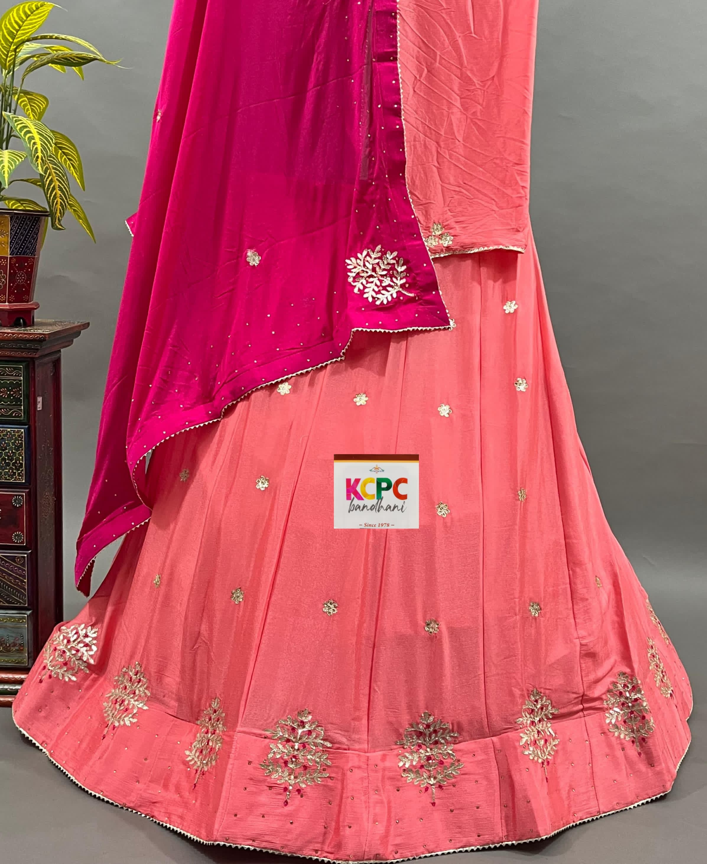 KcPc Exclusive New Upada Chinon with Gotapatti worklehenga RAJ
