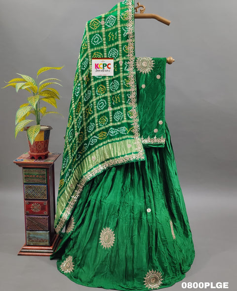 KcPc New Pure Gajji Silk With Gorgeous Gotapatti Handwork Lehenga  SATIS