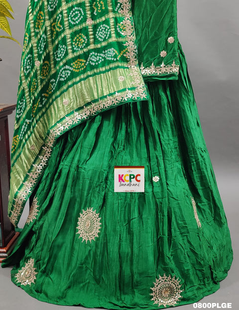 KcPc New Pure Gajji Silk With Gorgeous Gotapatti Handwork Lehenga  SATIS