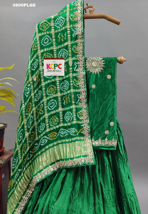 KcPc New Pure Gajji Silk With Gorgeous Gotapatti Handwork Lehenga  SATIS