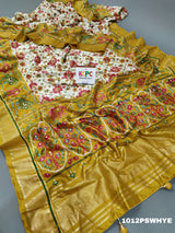 Pashmina cotton silk saree for party wear 