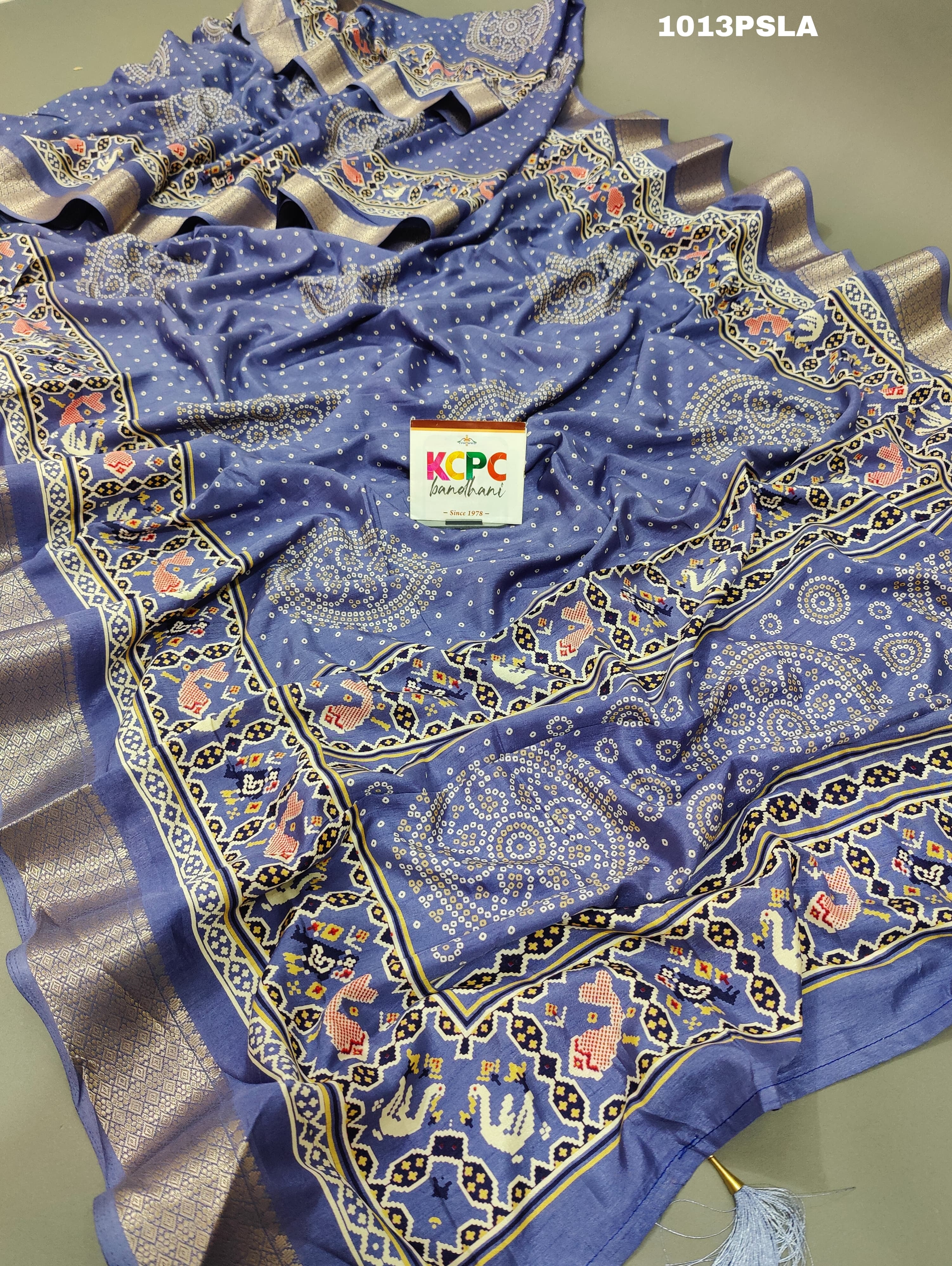 Pashmina cotton silk with bandhani saree 