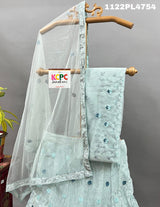 A Lehenga set net fabric with sequins and embroidery work