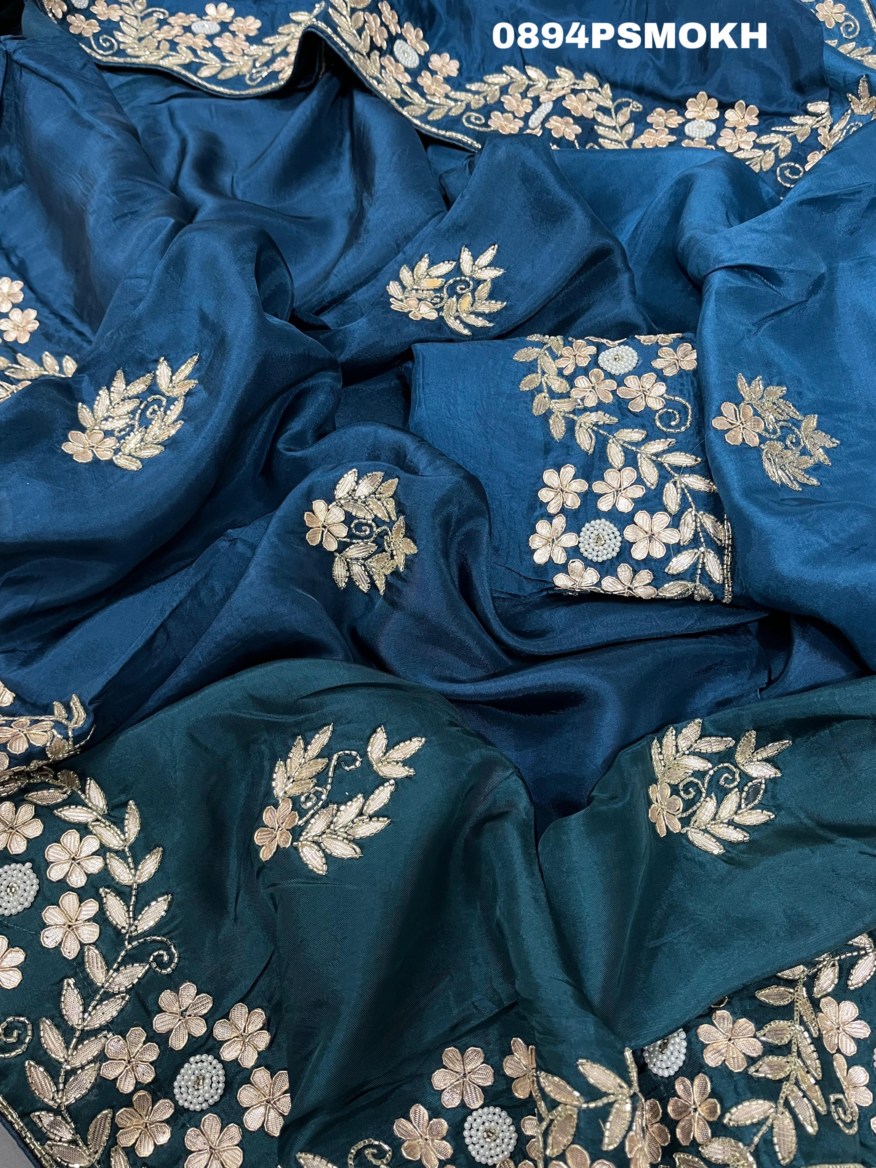KcPc Designer Lalita Upada Tye Dye Handwork Gotapatti Saree AMT Morkanti