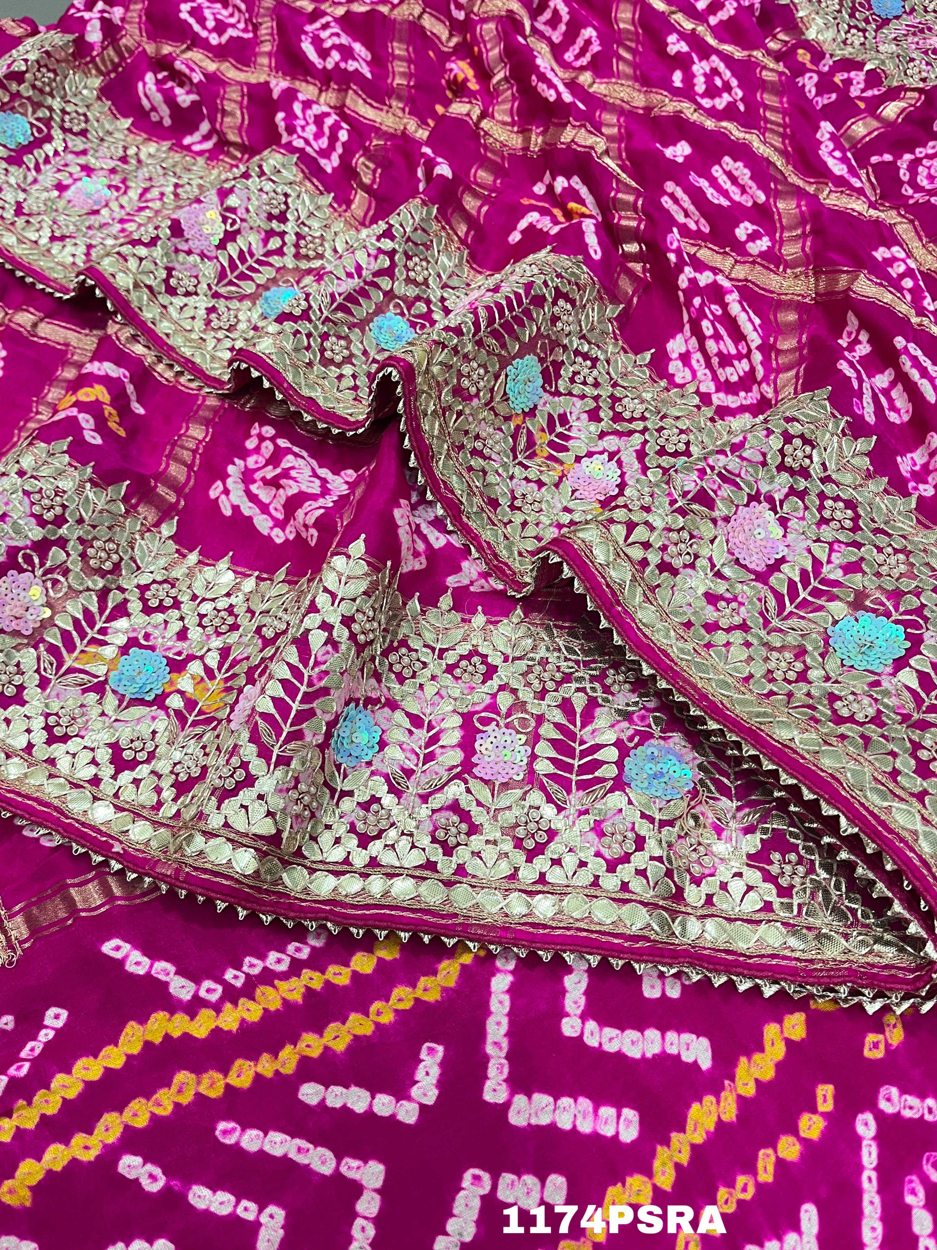 KcPcNew Beautiful Pure Gaji Silk Heavy Gotapatti Work Saree AMT