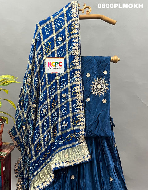 KcPc New Pure Gajji Silk With Gorgeous Gotapatti Handwork Lehenga SATIS