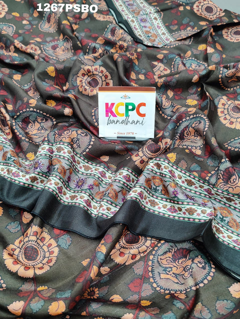 KcPc New Cotton Silk Kalamkari printed Saree With Blouse  APL