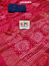 A traditional pink saree with mirror work
