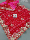 Cutdana Mirror Handwork saree in pure ojaria fabric 