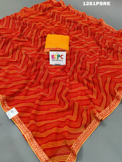 KcPc New light Weight Braso Border Zig Zag Print Saree  ADI