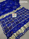 Gaji silk Bandhani saree in blue colour