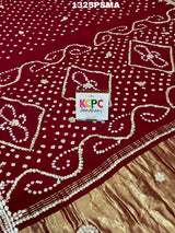  Modal silk Ekbund Bandhej Gotapatti Work Saree