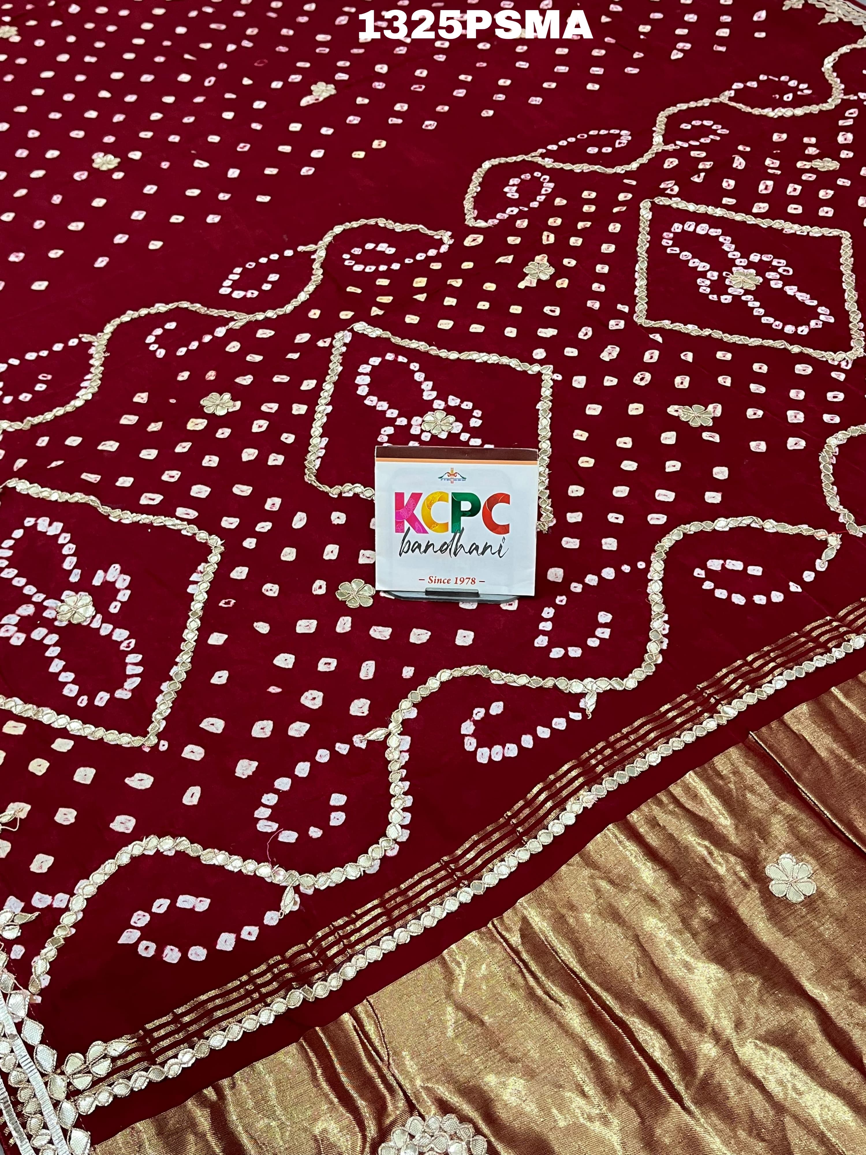  Modal silk Ekbund Bandhej Gotapatti Work Saree
