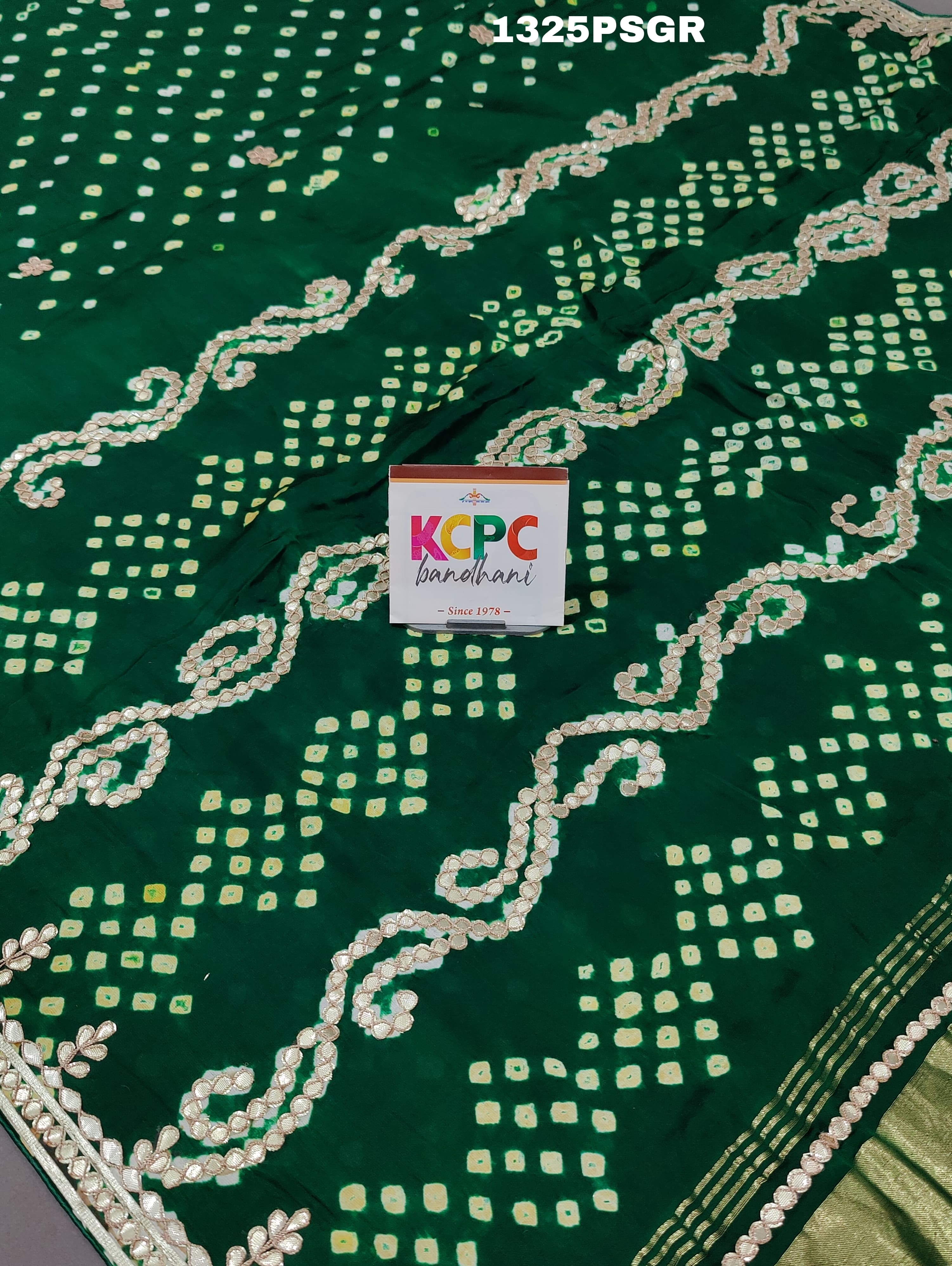 KcPc New Modal Gaji Silk Ekdana Bandhej Gotapatti work saree,AMT