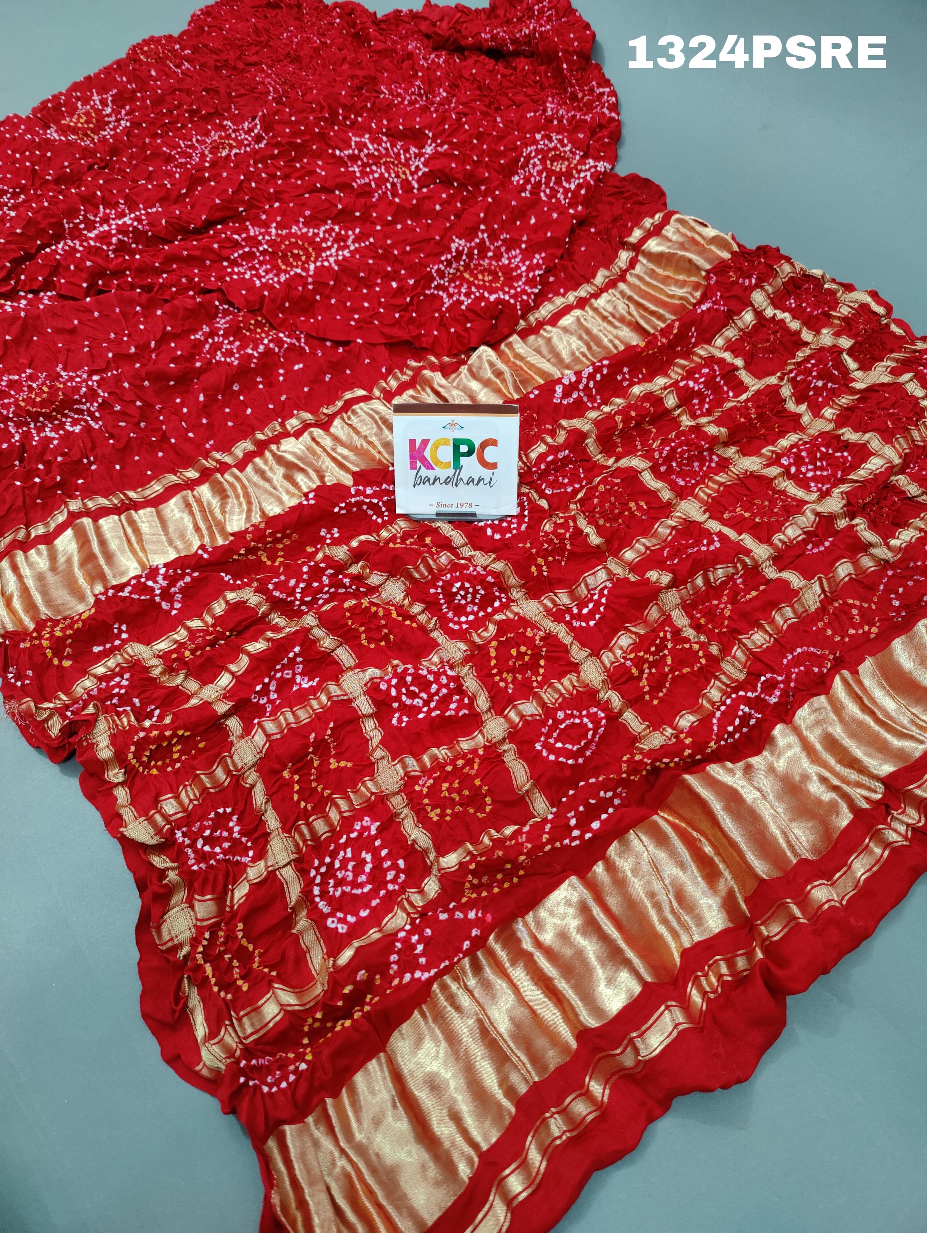 Gharchola Bandhani style saree in pure gaji slik febric 