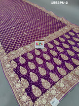 KcPc New Pure khaddi Georgette Gotapatti work sareeAMT