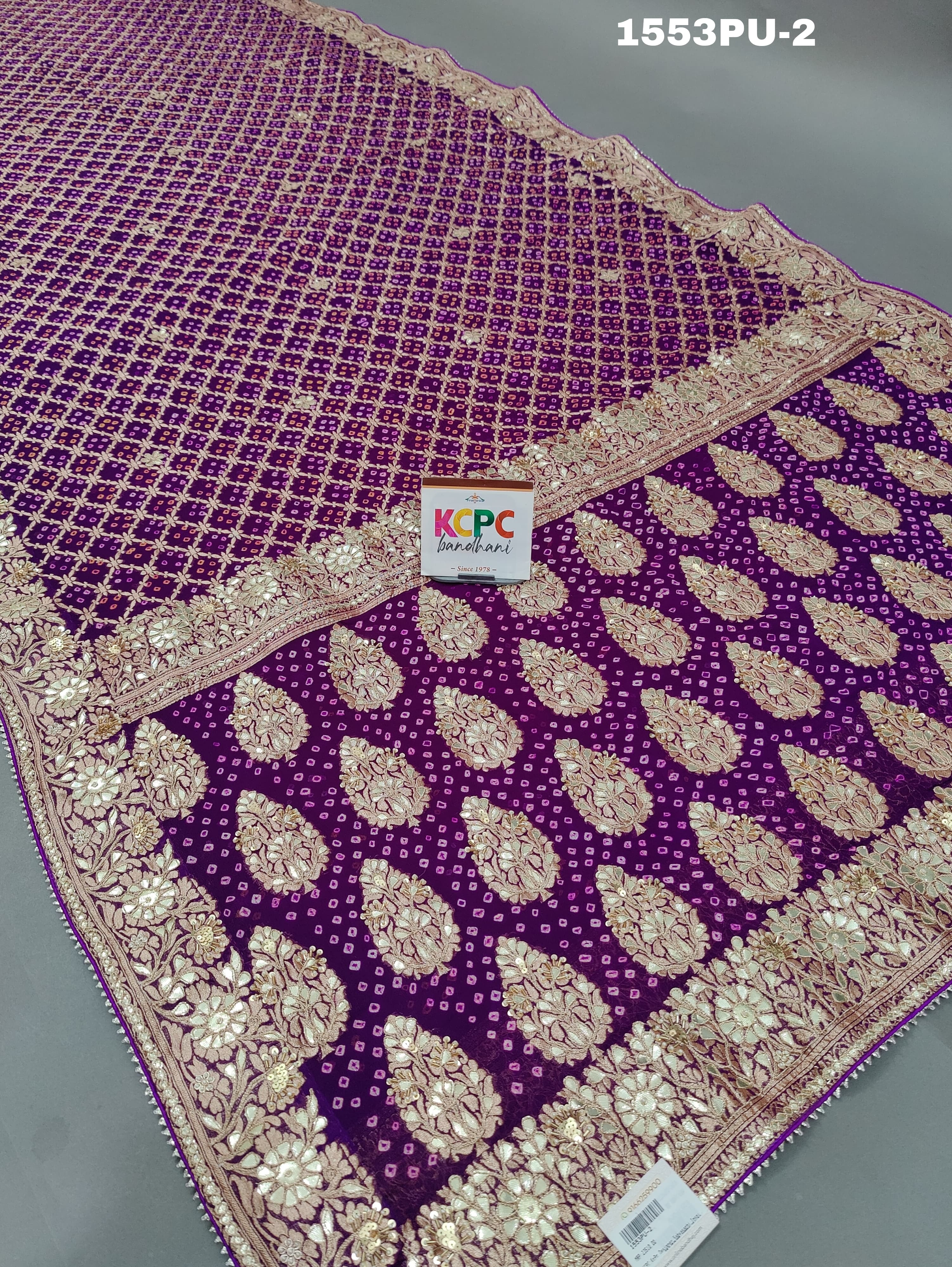 KcPc New Pure khaddi Georgette Gotapatti work sareeAMT