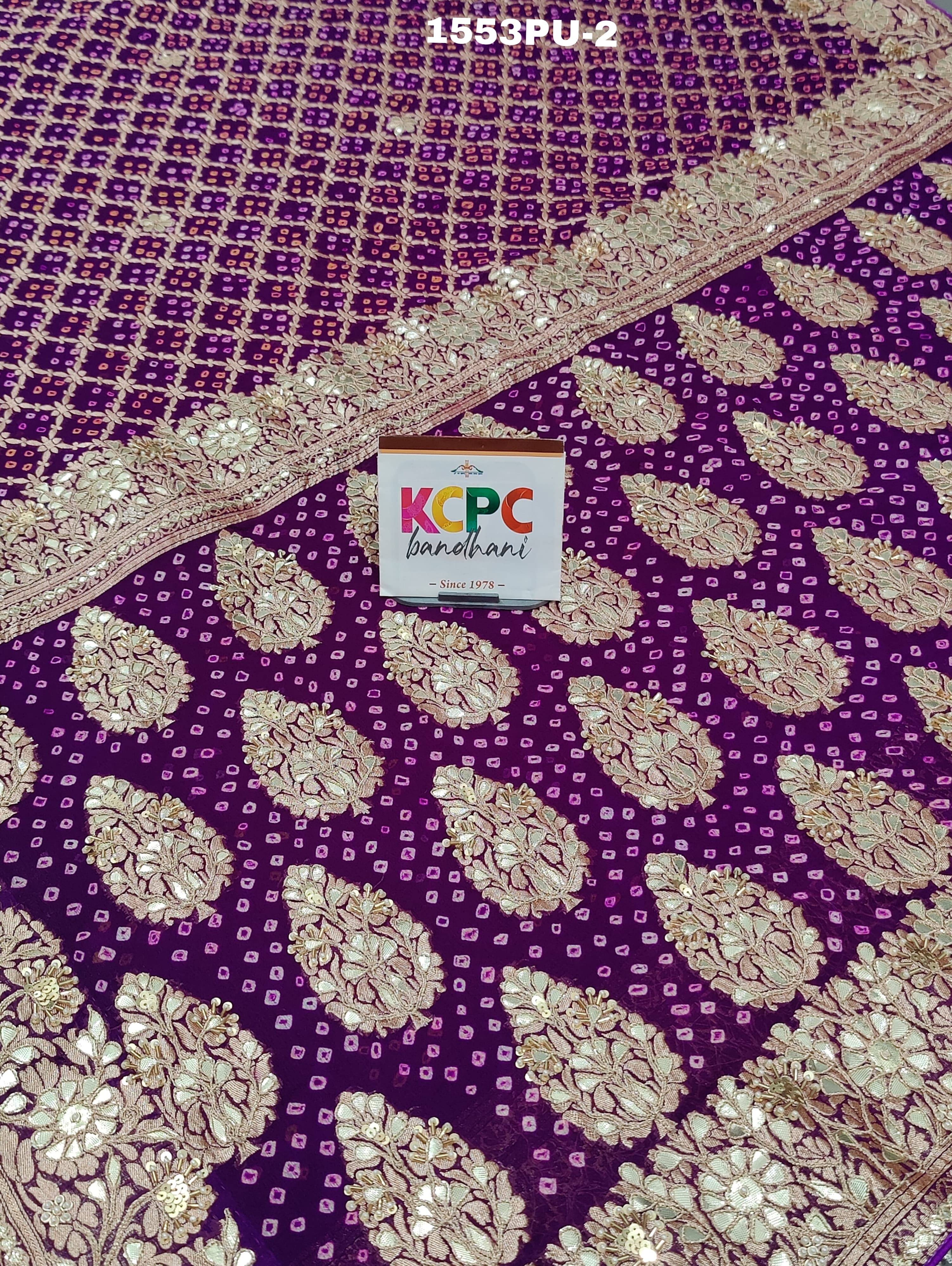 KcPc New Pure khaddi Georgette Gotapatti work sareeAMT