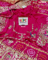 By New Famous Gaji Silk gharchola Heavy Gotapatti Work Saree With Traditional Wear