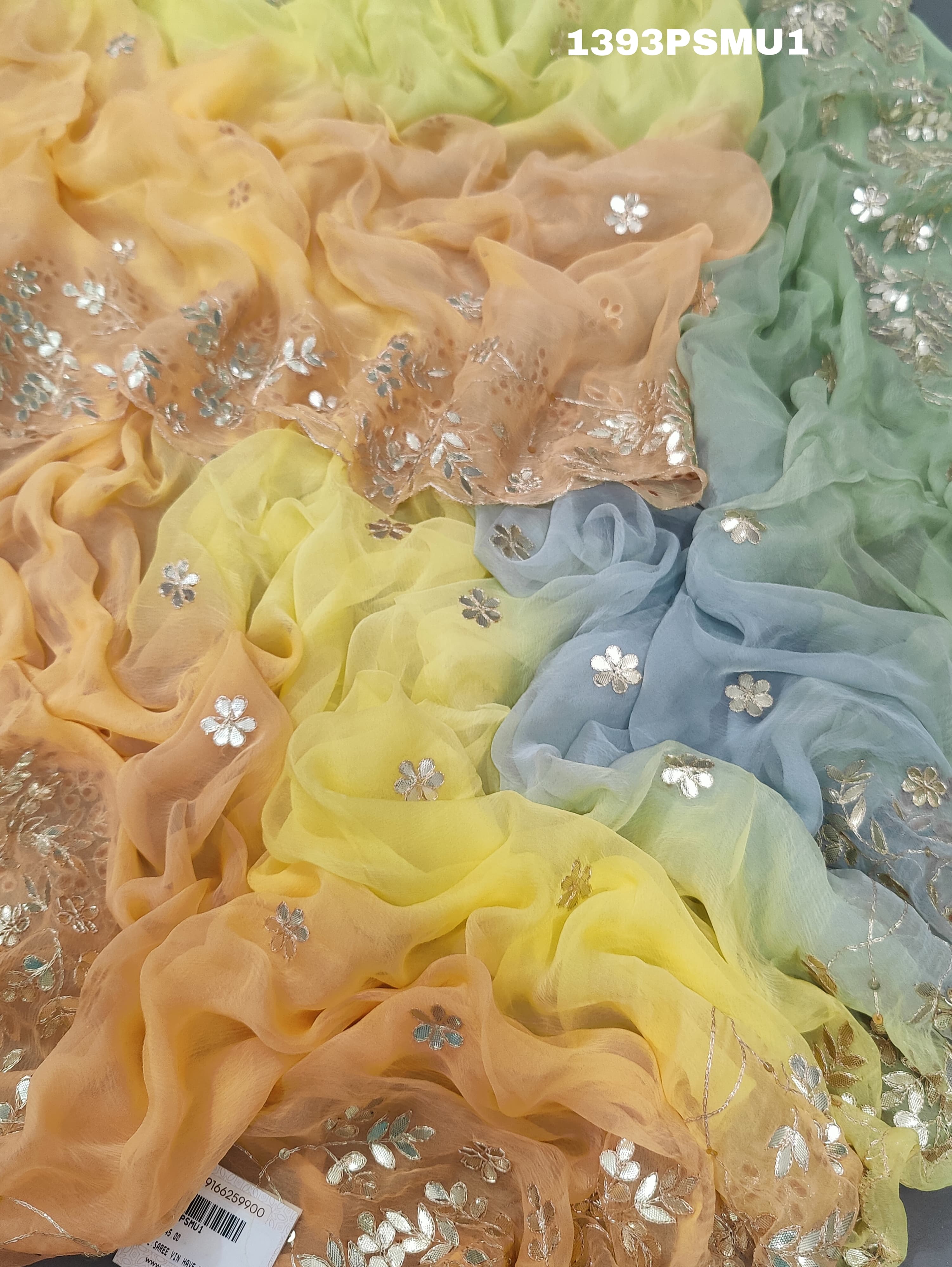 KcPc New Pure chiffon Gota pattiwork Jaipuri Traditional Rajputi sareeVND