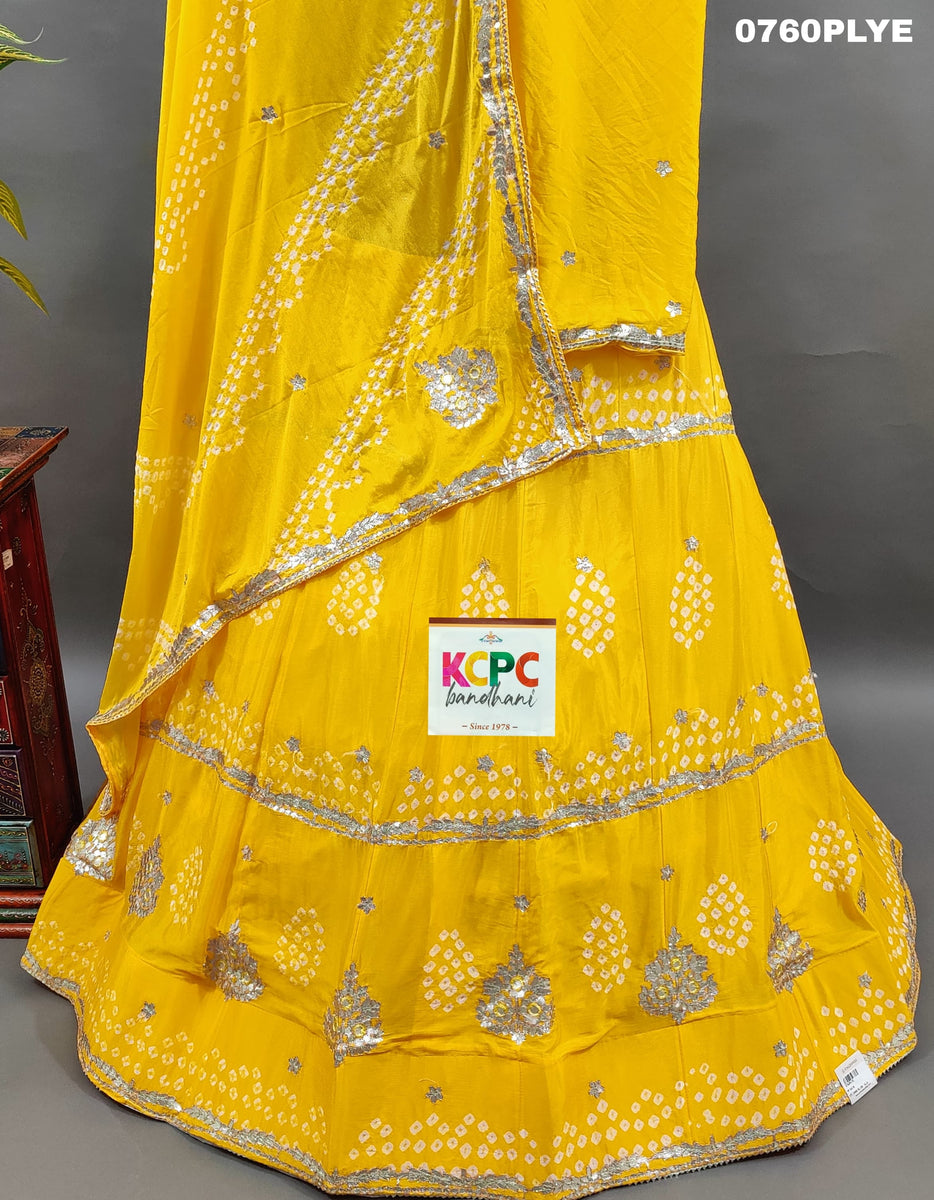 KcPc Pure Chinon Double Shade Bandhani Gotapatti work Lehenga RAJ ...