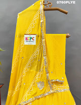 KcPc Pure Chinon Double Shade Bandhani Gotapatti work Lehenga RAJ