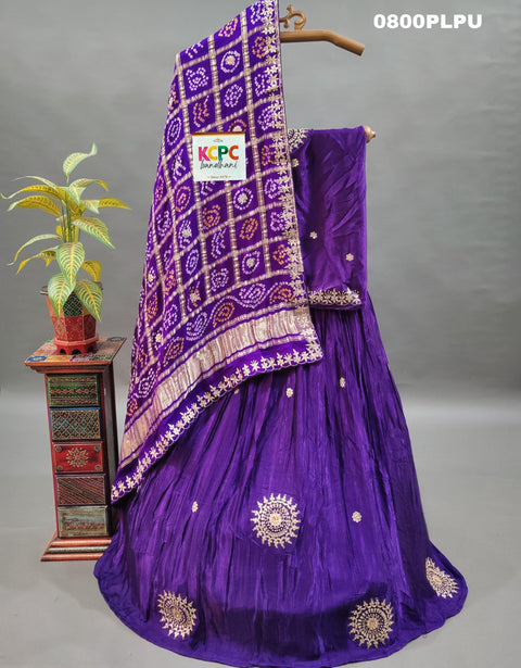 KcPc Pure Gaji silk With Gharchola Dupatta And Gota patti Work Lehenga  SATIS