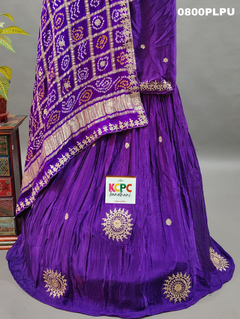 KcPc Pure Gaji silk With Gharchola Dupatta And Gota patti Work Lehenga  SATIS