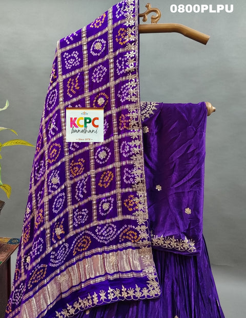 KcPc Pure Gaji silk With Gharchola Dupatta And Gota patti Work Lehenga  SATIS