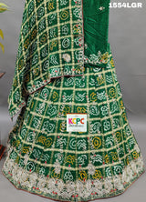 Gotapatti With Cutwork lehanga in green colour