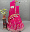 A pink pure Gaji silk lehenga set with gotapatti work 