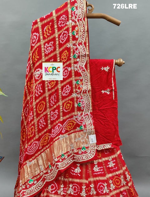 KcPc Pure Gaji silk Gharchola with Gotapatti work Lehenga Set BTU