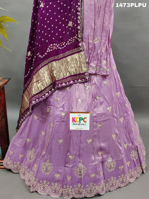 KcPc H O Silk Heavy Cutdana Mirror Work Lehenga  MAD