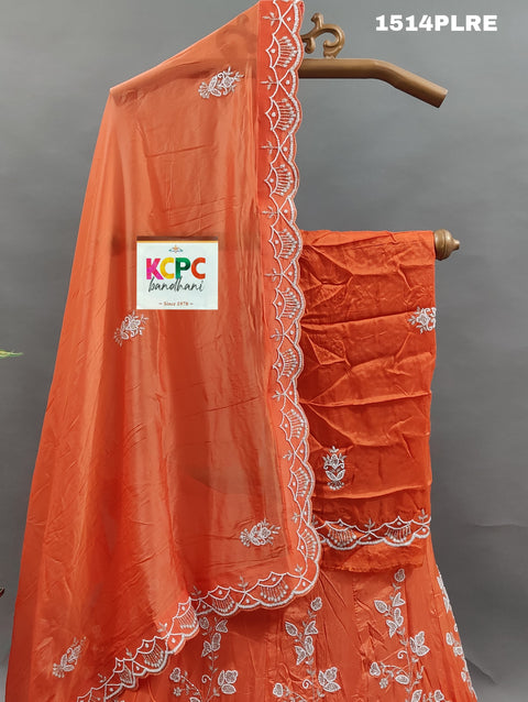 KcPc New Beautiful Pure Upada Silk with white Cutdana Beads work Lehenga MAD