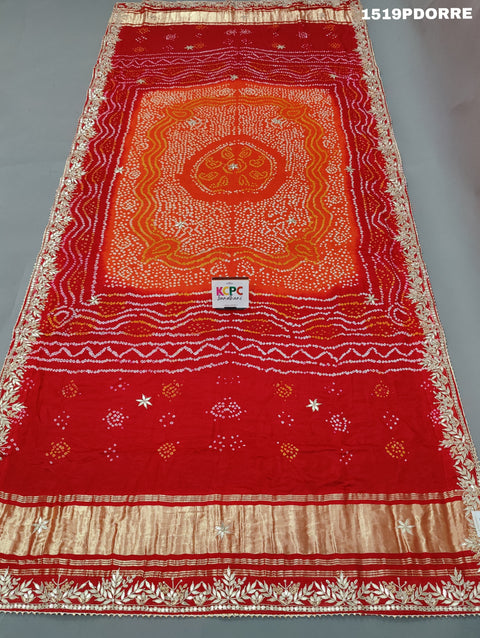 KcPc Beautiful pure Gaji Silk Bandhani Gotapatti Work Dupatta RS