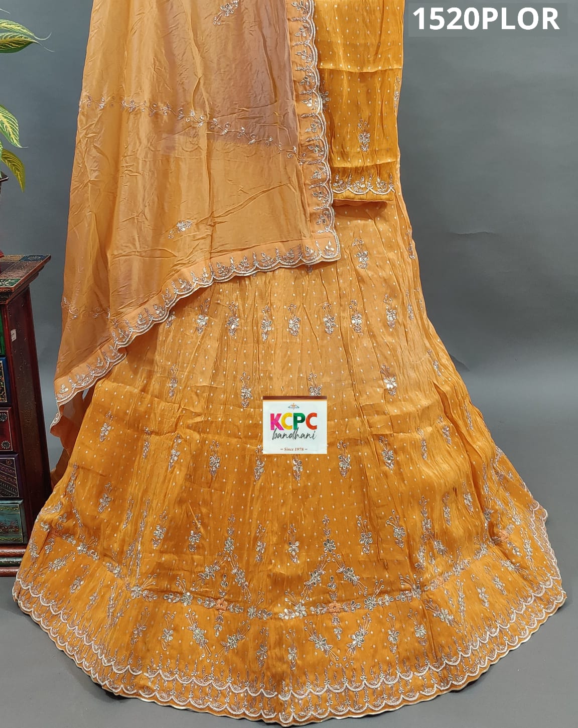 KcPc New Designer Pure Upada Silk with white Cutdana Beads work LehengaMAD