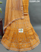 KcPc New Designer Pure Upada Silk with white Cutdana Beads work LehengaMAD