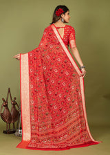Silk Banarsi Weaving Patola Print Saree 